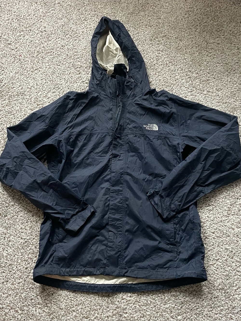 The North Face Men’s Navy Hooded Windbreaker Jacket